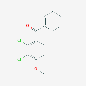 molecular formula C14H14Cl2O2 B8525275 (Cyclohex-1-en-1-yl)(2,3-dichloro-4-methoxyphenyl)methanone CAS No. 52711-67-8