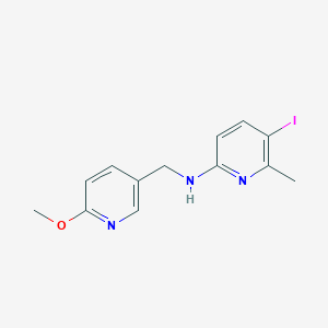 molecular formula C13H14IN3O B8525283 5-iodo-N-[(6-methoxypyridin-3-yl)methyl]-6-methylpyridin-2-amine 