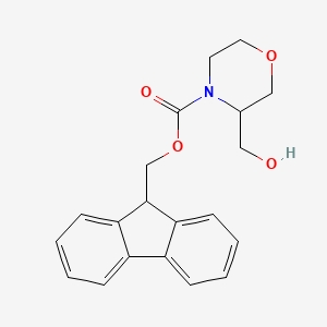 molecular formula C20H21NO4 B8525346 9H-fluoren-9-ylmethyl 3-(hydroxymethyl)-4-morpholinecarboxylate 