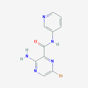 molecular formula C10H8BrN5O B8525501 3-Amino-6-bromo-N-pyridin-3-ylpyrazine-2-carboxamide 