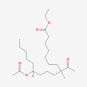 molecular formula C24H44O5 B8525531 Ethyl 8-acetyl-12-(acetyloxy)-8-methylheptadecanoate CAS No. 57987-67-4