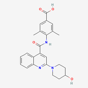 4-[[2-(4-hydroxypiperidin-1-yl)quinoline-4-carbonyl]amino]-3,5-dimethylbenzoic acid