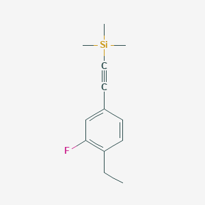 molecular formula C13H17FSi B8525623 (4-Ethyl-3-fluoro-phenylethynyl)-trimethyl-silane CAS No. 627463-19-8