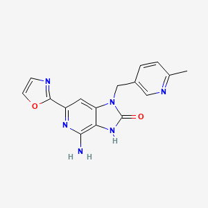 molecular formula C16H14N6O2 B8525672 2H-Imidazo[4,5-c]pyridin-2-one, 4-amino-1,3-dihydro-1-[(6-methyl-3-pyridinyl)methyl]-6-(2-oxazolyl)- 