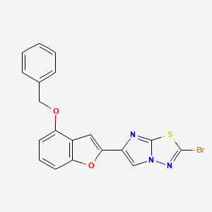 molecular formula C19H12BrN3O2S B8525713 6-(4-(Benzyloxy)benzofuran-2-yl)-2-bromoimidazo[2,1-b][1,3,4]thiadiazole 