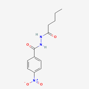 molecular formula C12H15N3O4 B8525715 N-(p-nitrobenzoyl)-N'-valerylhydrazine 