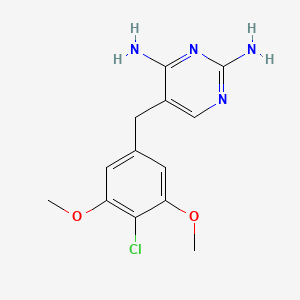 molecular formula C13H15ClN4O2 B8525762 5-[(4-Chloro-3,5-dimethoxyphenyl)methyl]pyrimidine-2,4-diamine CAS No. 56518-45-7