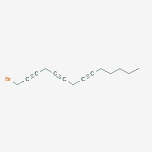 molecular formula C14H17Br B8525768 1-Bromo-2,5,8-tetradecatriyne CAS No. 34498-26-5