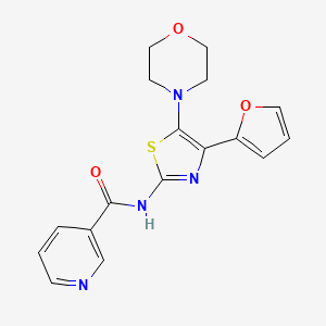 molecular formula C17H16N4O3S B8525796 3-Pyridinecarboxamide,n-[4-(2-furanyl)-5-(4-morpholinyl)-2-thiazolyl]- 
