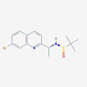 molecular formula C15H19BrN2OS B8525829 (R)-N-[(1R)-1-(7-bromoquinolin-2-yl)ethyl]-2-methylpropane-2-sulfinamide 