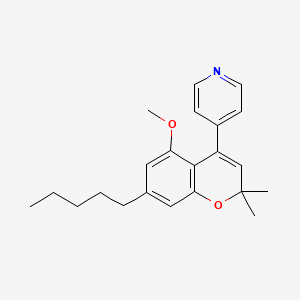 molecular formula C22H27NO2 B8525908 4-(5-Methoxy-2,2-dimethyl-7-pentyl-2H-1-benzopyran-4-yl)pyridine CAS No. 36701-69-6