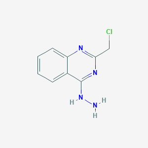 molecular formula C9H9ClN4 B8525916 2-(Chloromethyl)-4-hydrazinylquinazoline CAS No. 61164-83-8