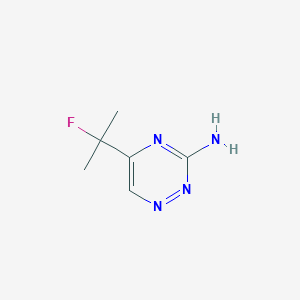 molecular formula C6H9FN4 B8525950 3-Amino-5-(1-fluoro-1-methylethyl)-1,2,4-triazine 