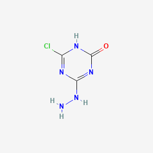 molecular formula C3H4ClN5O B8525978 4-Chloro-6-hydrazino-[1,3,5]triazin-2-ol 