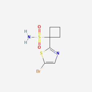 molecular formula C7H9BrN2O2S2 B8526016 1-(5-Bromo-1,3-thiazol-2-yl)cyclobutanesulfonamide 
