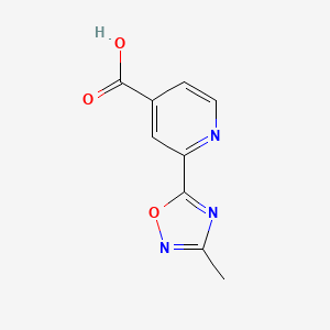 molecular formula C9H7N3O3 B8526026 2-(3-Methyl-1,2,4-oxadiazol-5-yl)isonicotinic acid CAS No. 859155-82-1