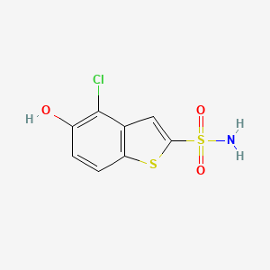 molecular formula C8H6ClNO3S2 B8526040 4-Chloro-5-hydroxy-2-sulfamoylbenzo[b]thiophene 