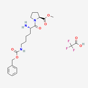 molecular formula C22H30F3N3O7 B8526078 H-Lys(Z)-Pro-OMe trifluoroacetate 