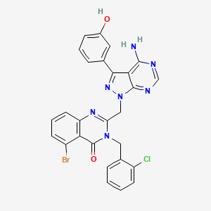 2-((4-Amino-3-(3-hydroxyphenyl)-1H-pyrazolo[3,4-d]pyrimidin-1-yl)methyl)-5-bromo-3-(2-chlorobenzyl)quinazolin-4(3H)-one