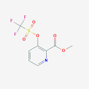 molecular formula C8H6F3NO5S B8526180 Methyl 3-(trifluoromethylsulfonyloxy)-pyridine-2-carboxylate 