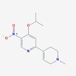 molecular formula C14H19N3O3 B8526219 1'-Methyl-5-nitro-4-(propan-2-yloxy)-1',2',3',6'-tetrahydro-2,4'-bipyridine 