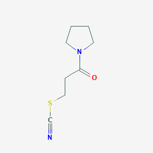 molecular formula C8H12N2OS B8526239 1-(beta-Thiocyanopropionyl) pyrrolidine 