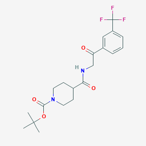 molecular formula C20H25F3N2O4 B8526246 Tert-butyl 4-((2-oxo-2-(3-(trifluoromethyl)phenyl)ethyl)carbamoyl)piperidine-1-carboxylate 