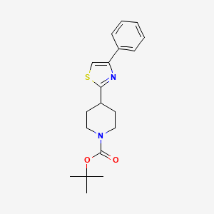 molecular formula C19H24N2O2S B8526295 Tert-butyl 4-(4-phenyl-1,3-thiazol-2-yl)piperidine-1-carboxylate 