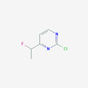 molecular formula C6H6ClFN2 B8526320 2-Chloro-4-(1-fluoroethyl)pyrimidine 