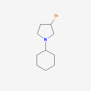 molecular formula C10H18BrN B8526352 3-Bromo-1-cyclohexylpyrrolidine 