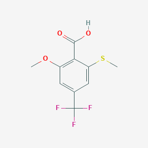 molecular formula C10H9F3O3S B8526417 2-Methoxy-6-methylsulfanyl-4-trifluoromethyl-benzoic acid 
