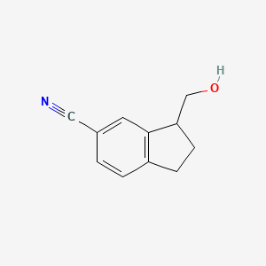 molecular formula C11H11NO B8526478 6-Cyano-1-indanylmethanol 