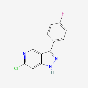 molecular formula C12H7ClFN3 B8526562 1h-Pyrazolo[4,3-c]pyridine,6-chloro-3-(4-fluorophenyl)- 