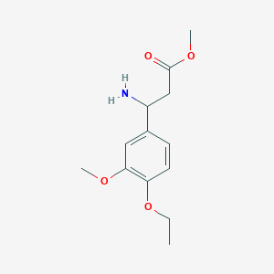 molecular formula C13H19NO4 B8526599 Methyl 3-amino-3-(3-methoxy-4-ethoxy-phenyl)propionate 