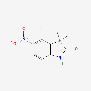 molecular formula C10H9FN2O3 B8526617 4-Fluoro-3,3-dimethyl-5-nitroindolin-2-one 