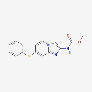 Carbamic acid, (7-(phenylthio)imidazo(1,2-a)pyridin-2-yl)-,methyl ester