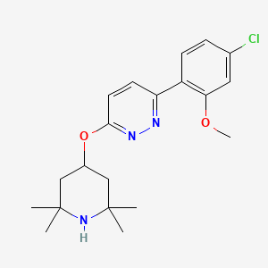 molecular formula C20H26ClN3O2 B8526638 Pyridazine, 3-(4-chloro-2-methoxyphenyl)-6-[(2,2,6,6-tetramethyl-4-piperidinyl)oxy]- 