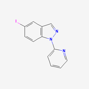 molecular formula C12H8IN3 B8526714 5-iodo-1-pyridin-2-yl-1H-indazole 