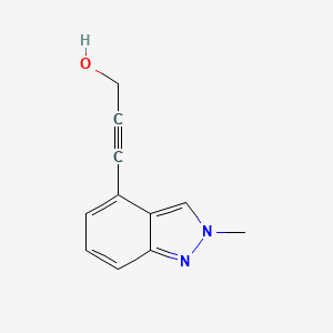 molecular formula C11H10N2O B8526715 3-(2-methyl-2H-indazol-4-yl)prop-2-yn-1-ol 
