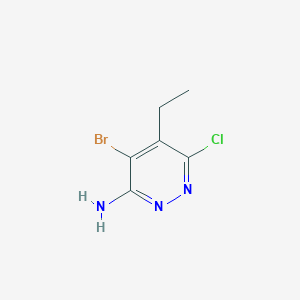 molecular formula C6H7BrClN3 B8526775 4-Bromo-6-chloro-5-ethylpyridazin-3-amine 