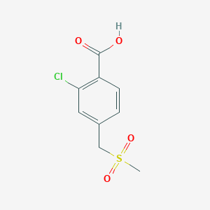 molecular formula C9H9ClO4S B8526822 2-Chloro-4-(methylsulfonylmethyl)benzoic acid 