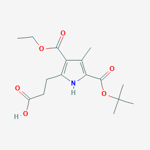 5-(2-carboxy-ethyl)-3-methyl-1H-pyrrole-2,4-dicarboxylic acid 2-tert-butyl ester 4-ethyl ester