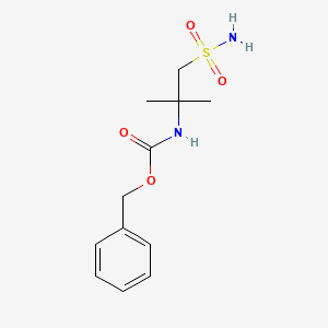 molecular formula C12H18N2O4S B8526861 2-(Benzyloxycarbonylamino)-2-methylpropane-1-sulfonamide 