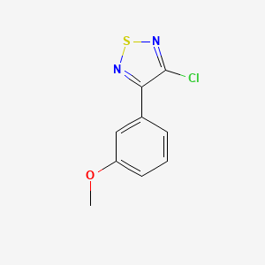 molecular formula C9H7ClN2OS B8526878 3-Chloro-4-(3-methoxyphenyl)-1,2,5-thiadiazole 