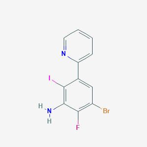 3-Bromo-2-fluoro-6-iodo-5-(pyridin-2-yl)aniline