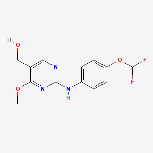 molecular formula C13H13F2N3O3 B8526913 (2-((4-(Difluoromethoxy)phenyl)amino)-4-methoxypyrimidin-5-yl)methanol 