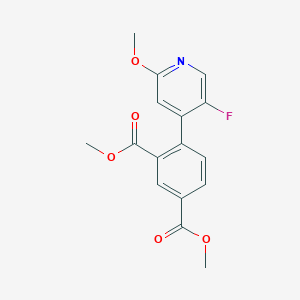 molecular formula C16H14FNO5 B8526969 Dimethyl 4-(5-fluoro-2-(methyloxy)-4-pyridinyl)-1,3-benzenedicarboxylate 