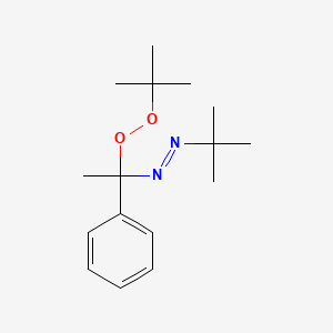 molecular formula C16H26N2O2 B8526971 (E)-1-tert-Butyl-2-[1-(tert-butylperoxy)-1-phenylethyl]diazene CAS No. 62204-54-0