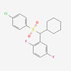 molecular formula C19H19ClF2O2S B8527002 2-[[(4-Chlorophenyl)sulfonyl](cyclohexyl)methyl]-1,4-difluorobenzene CAS No. 558461-84-0