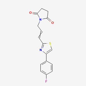 molecular formula C16H13FN2O2S B8527012 1-{3-[4-(4-Fluorophenyl)-1,3-thiazol-2-yl]prop-2-en-1-yl}pyrrolidine-2,5-dione CAS No. 918305-29-0